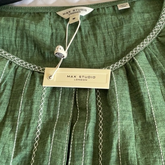 Max Studio Green Puff Sleeve Dress - Picture 10 of 12